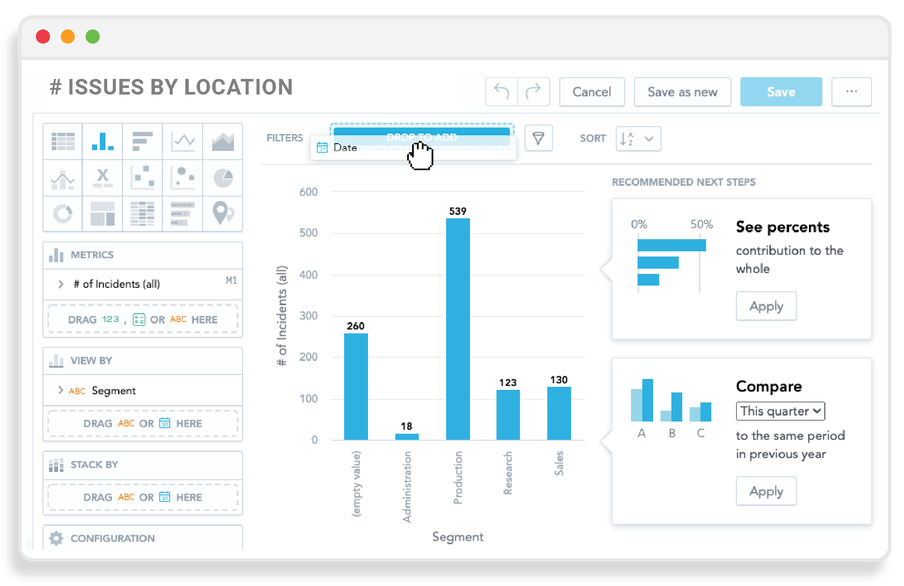 Save time with flexible, customizable analytics