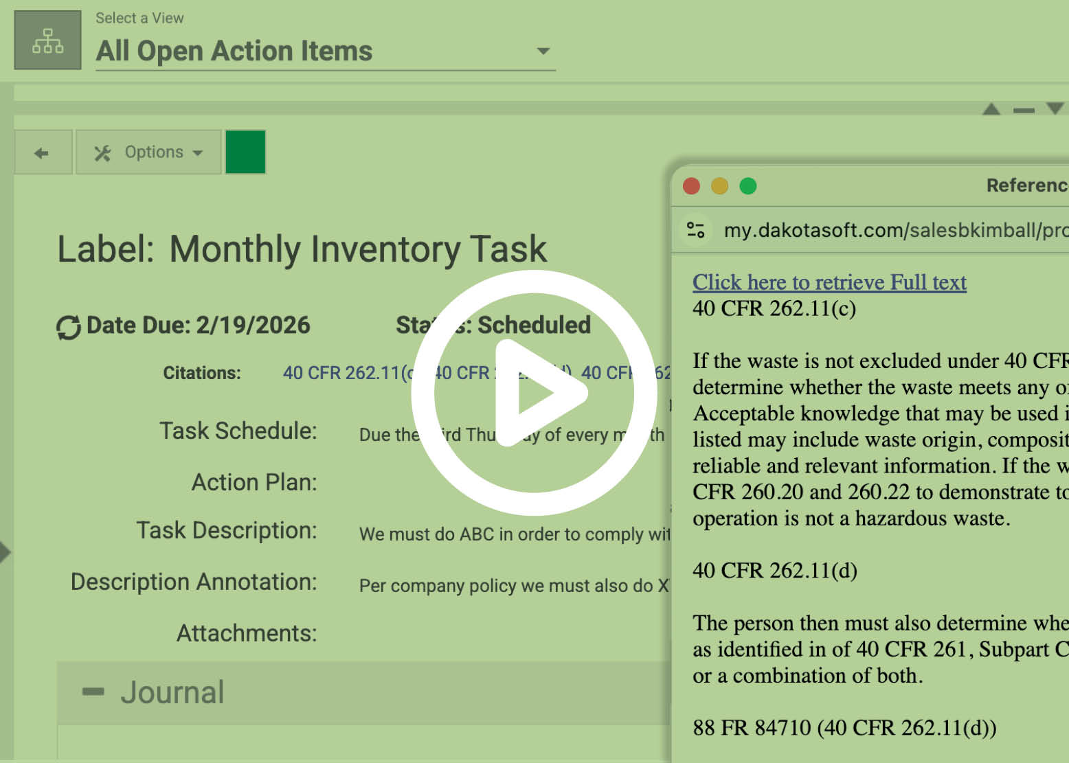 Tasks & Action Items Product Tour
